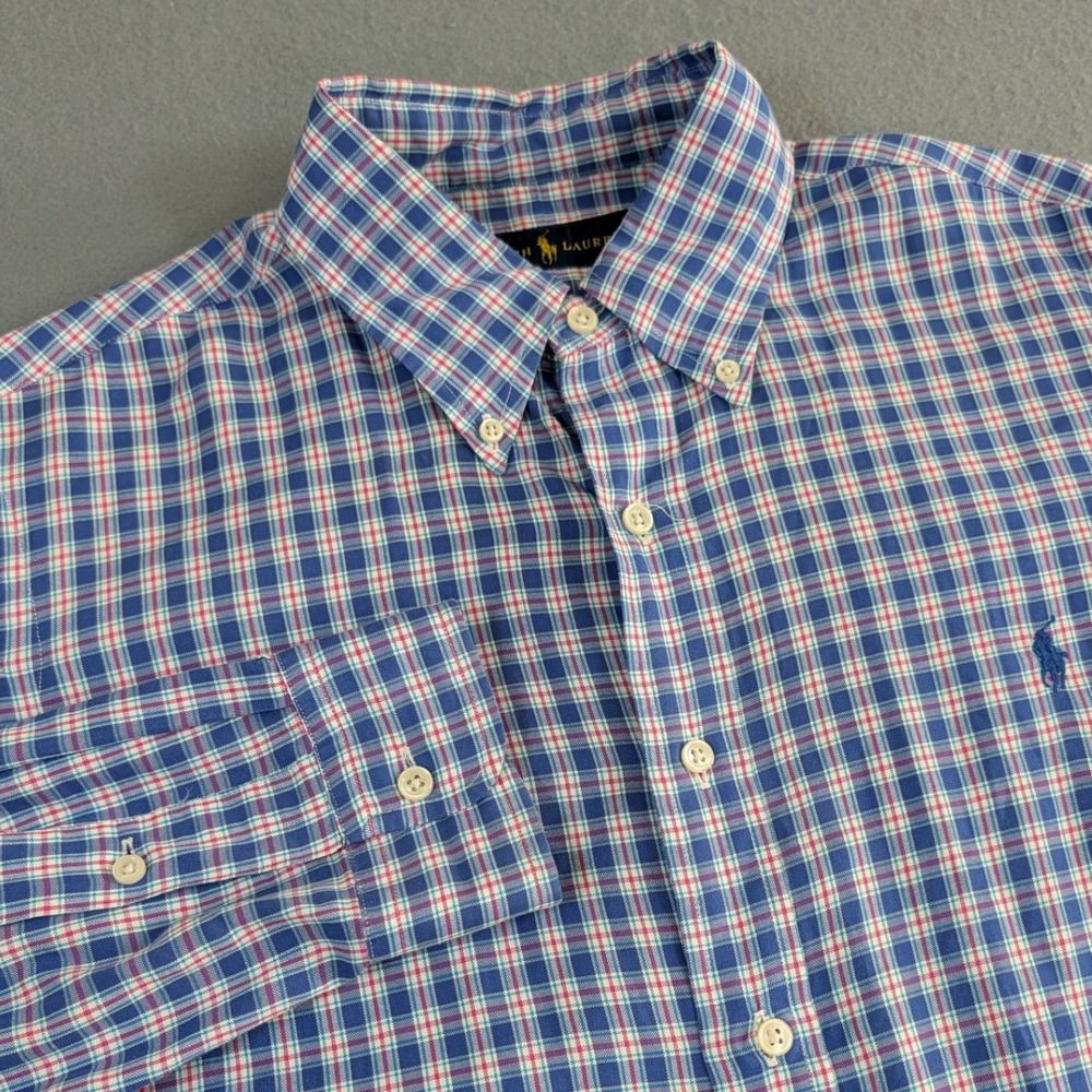 Ralph Lauren Mens Long Sleeve Button Down‎ Shirt Size Medium Plaid